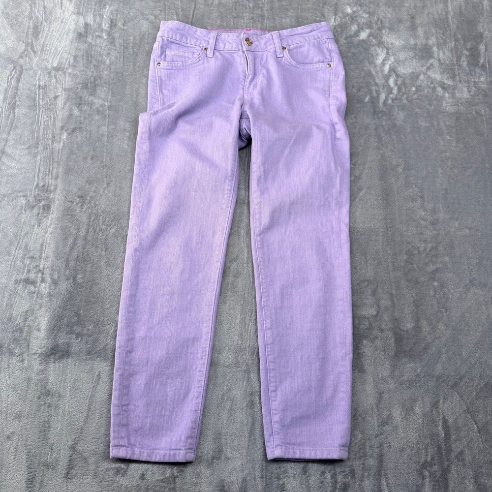 Kate Spade New York Slim Jeans Womens Size 28 Lavender Purple Spade Logo Denim